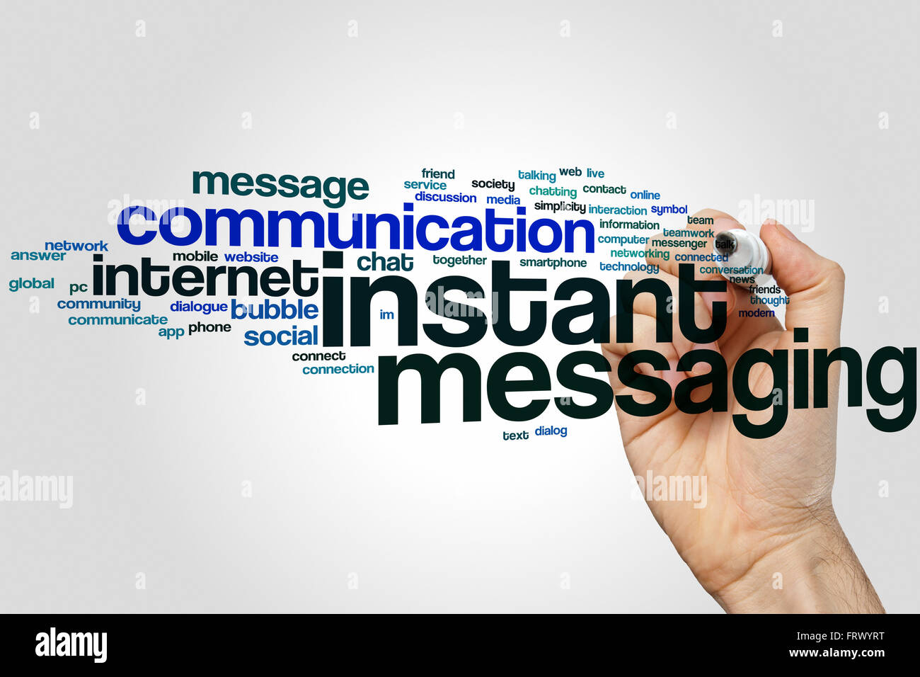 Instant messaging concept word cloud background Stock Photo Alamy