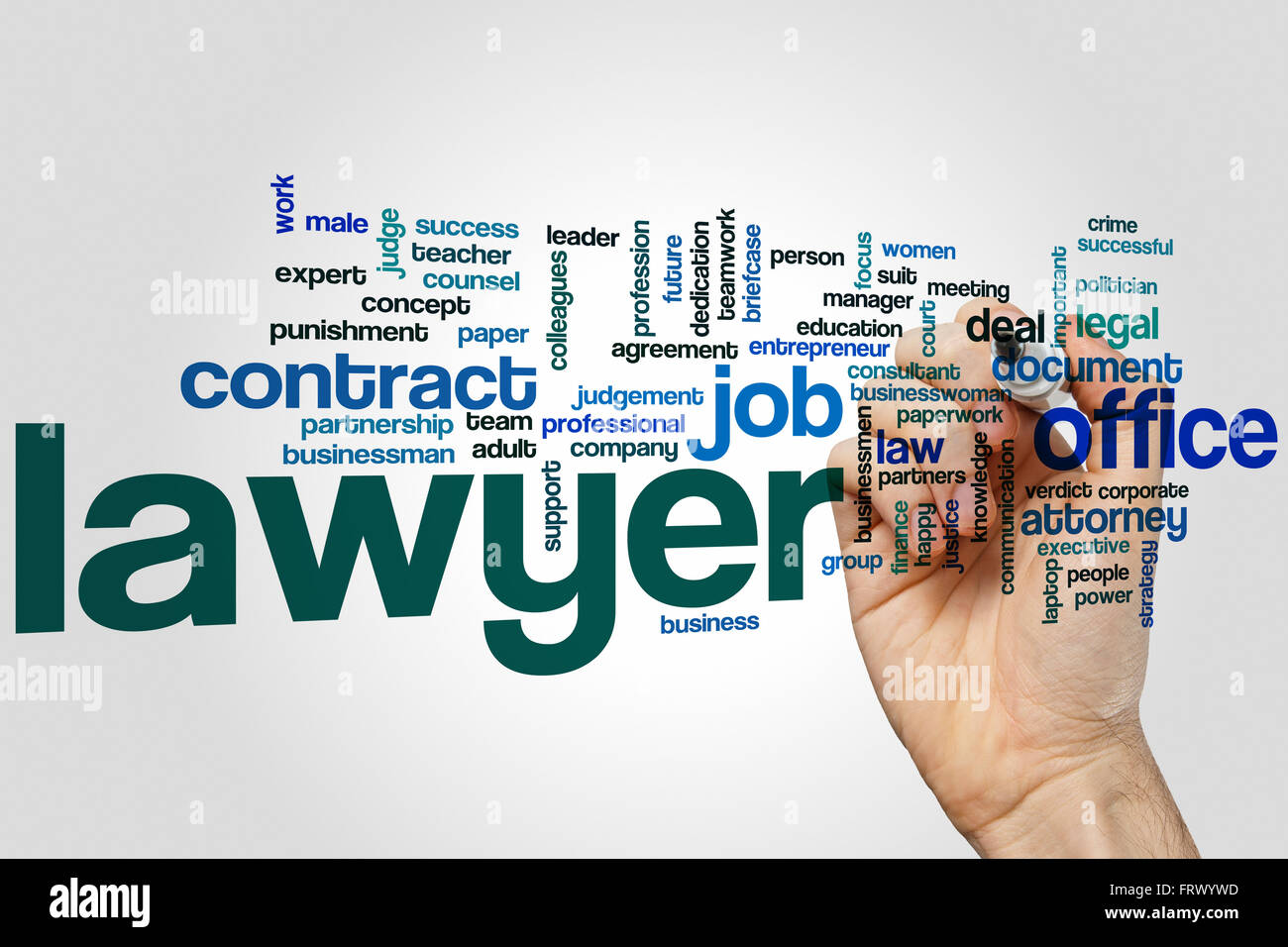Lawyer word cloud concept Stock Photo Alamy