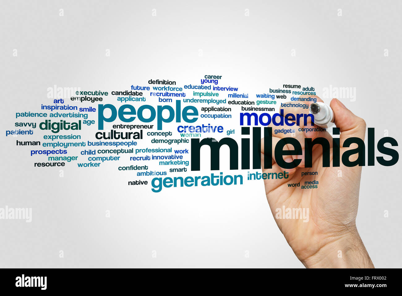 Millenials word cloud concept Stock Photo