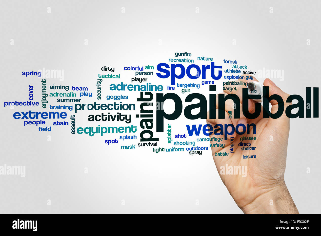 Paintball word cloud concept Stock Photo Alamy