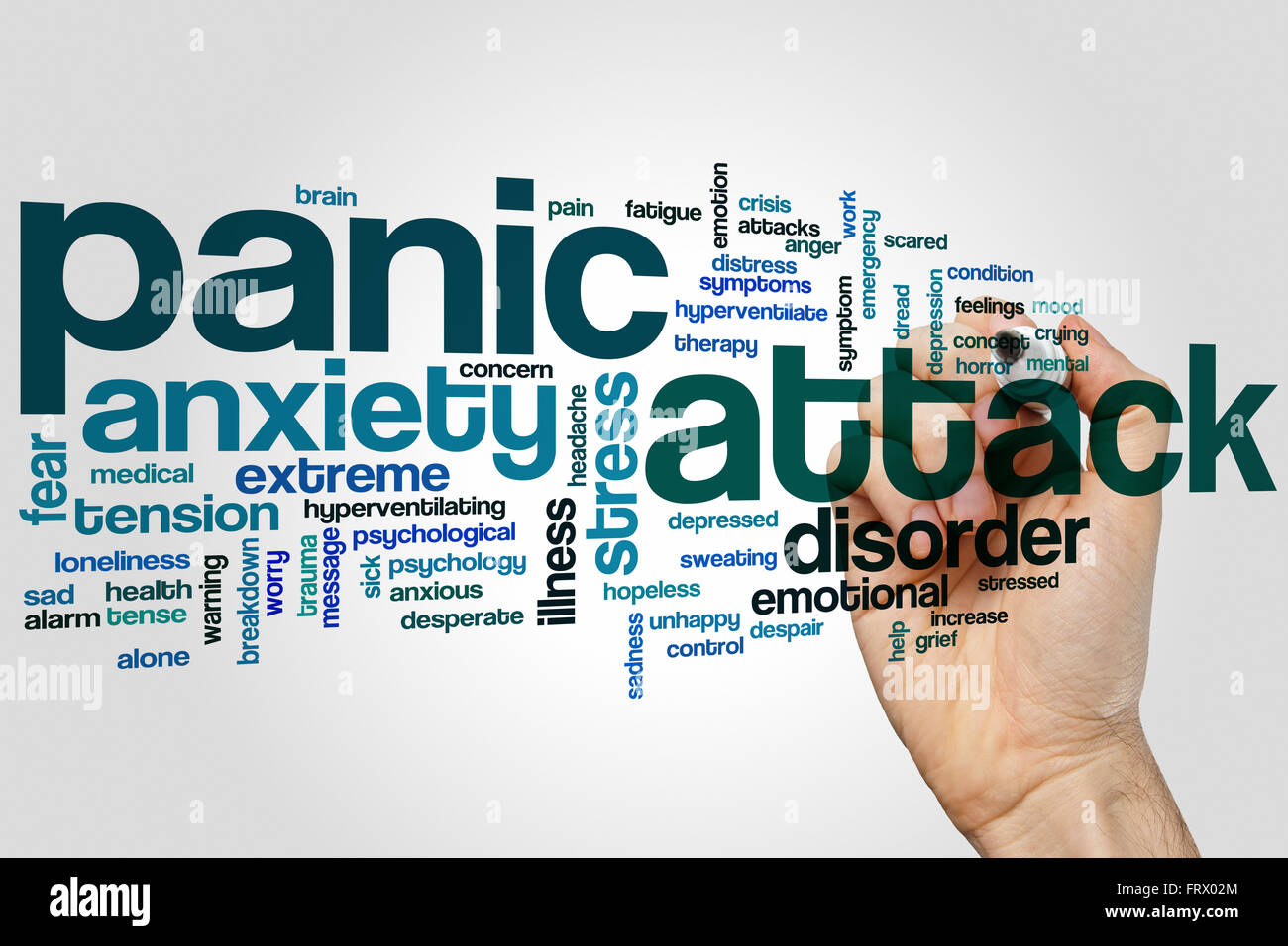 Panic attack word cloud concept Stock Photo Alamy