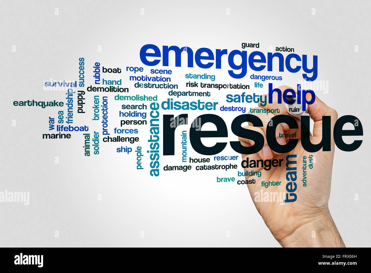 Rescue word cloud Stock Photo Alamy