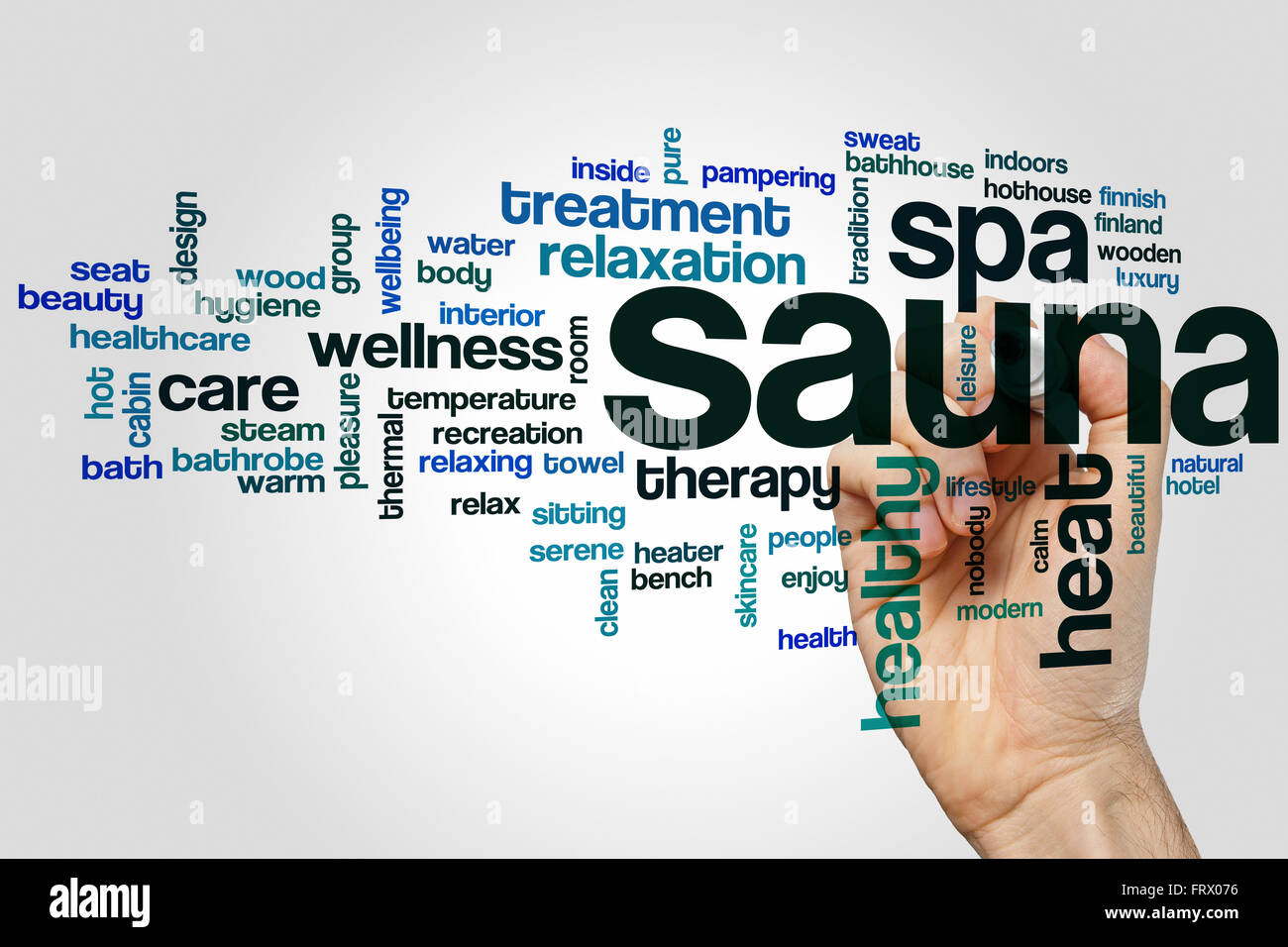 Sauna word cloud concept Stock Photo Alamy