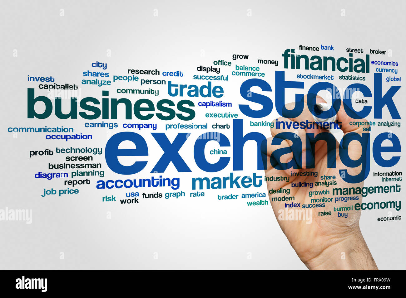 Stock exchange concept word cloud background Stock Photo Alamy