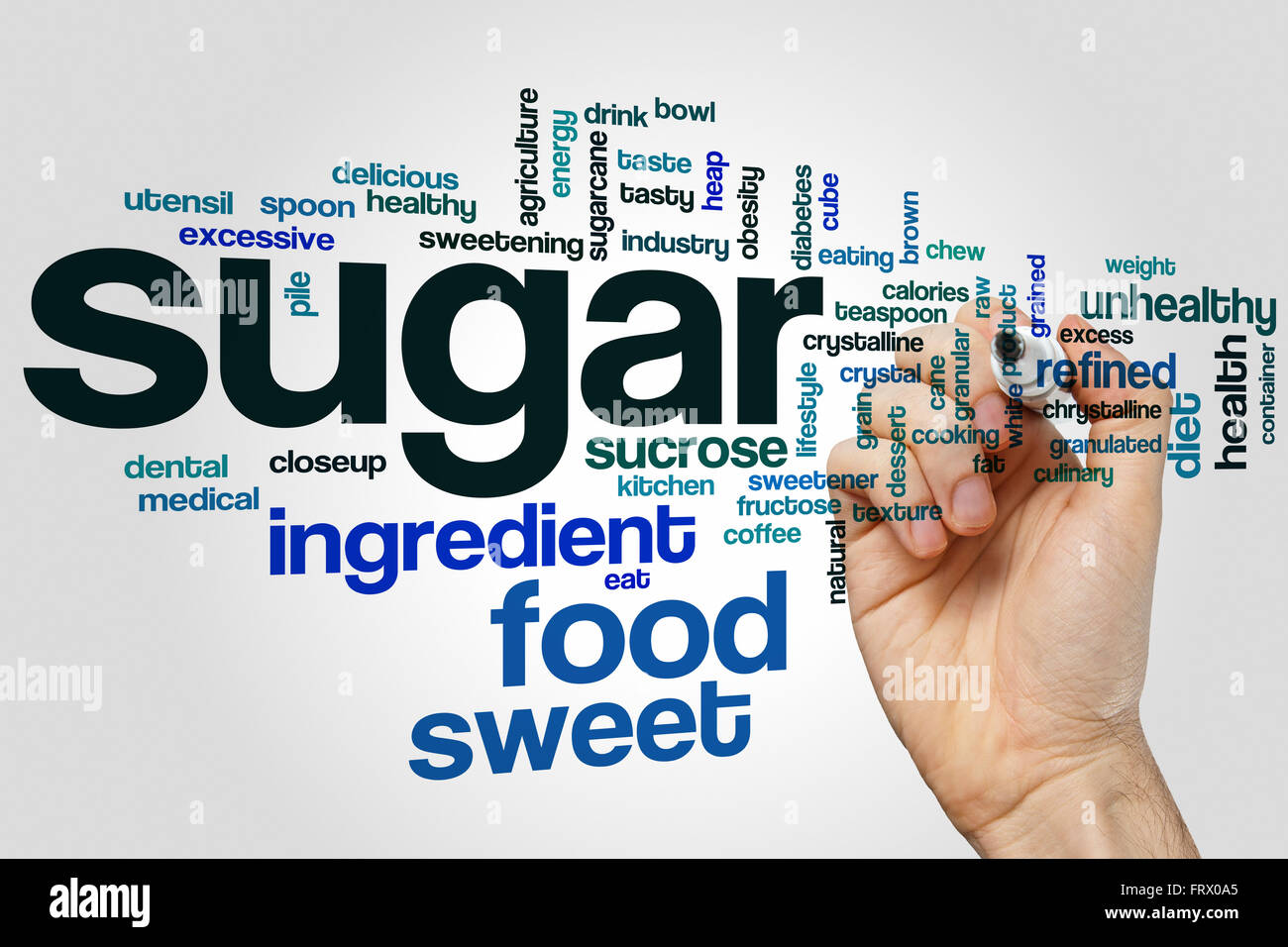 Sugar word cloud concept Stock Photo Alamy