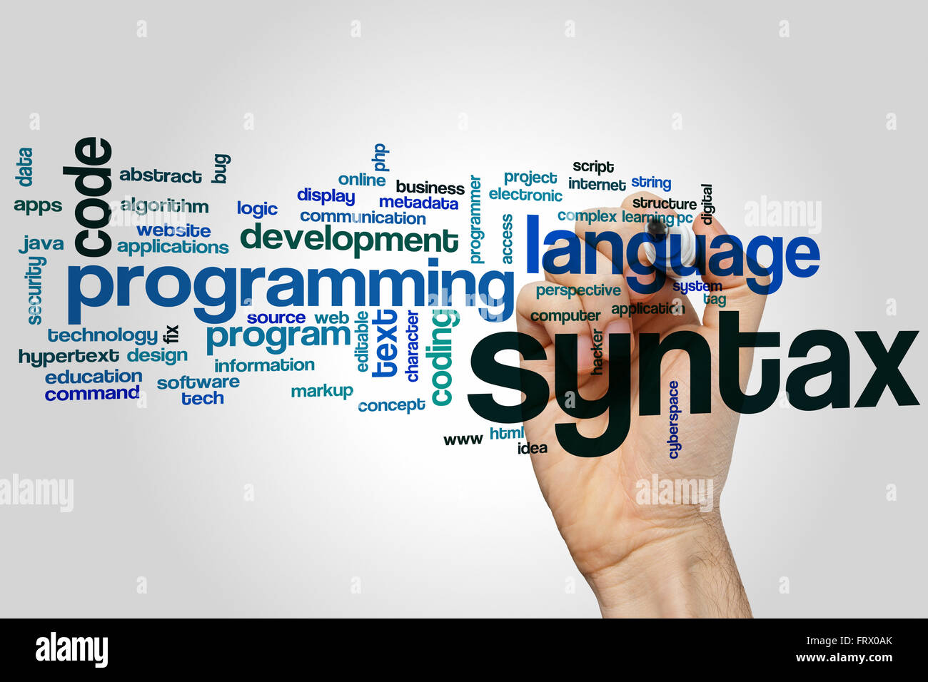 Syntax word cloud concept Stock Photo
