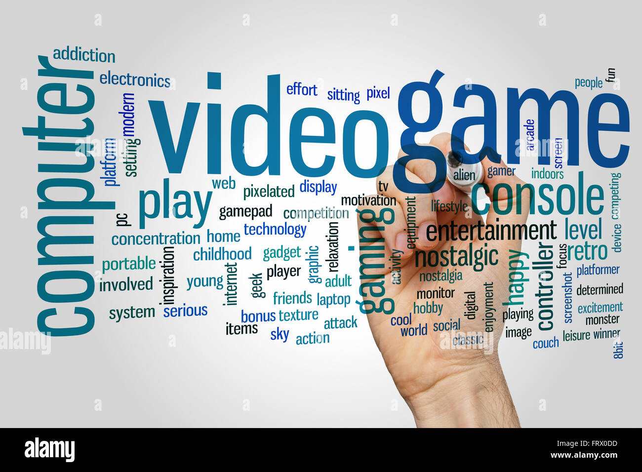 Video game concept word cloud background Stock Photo