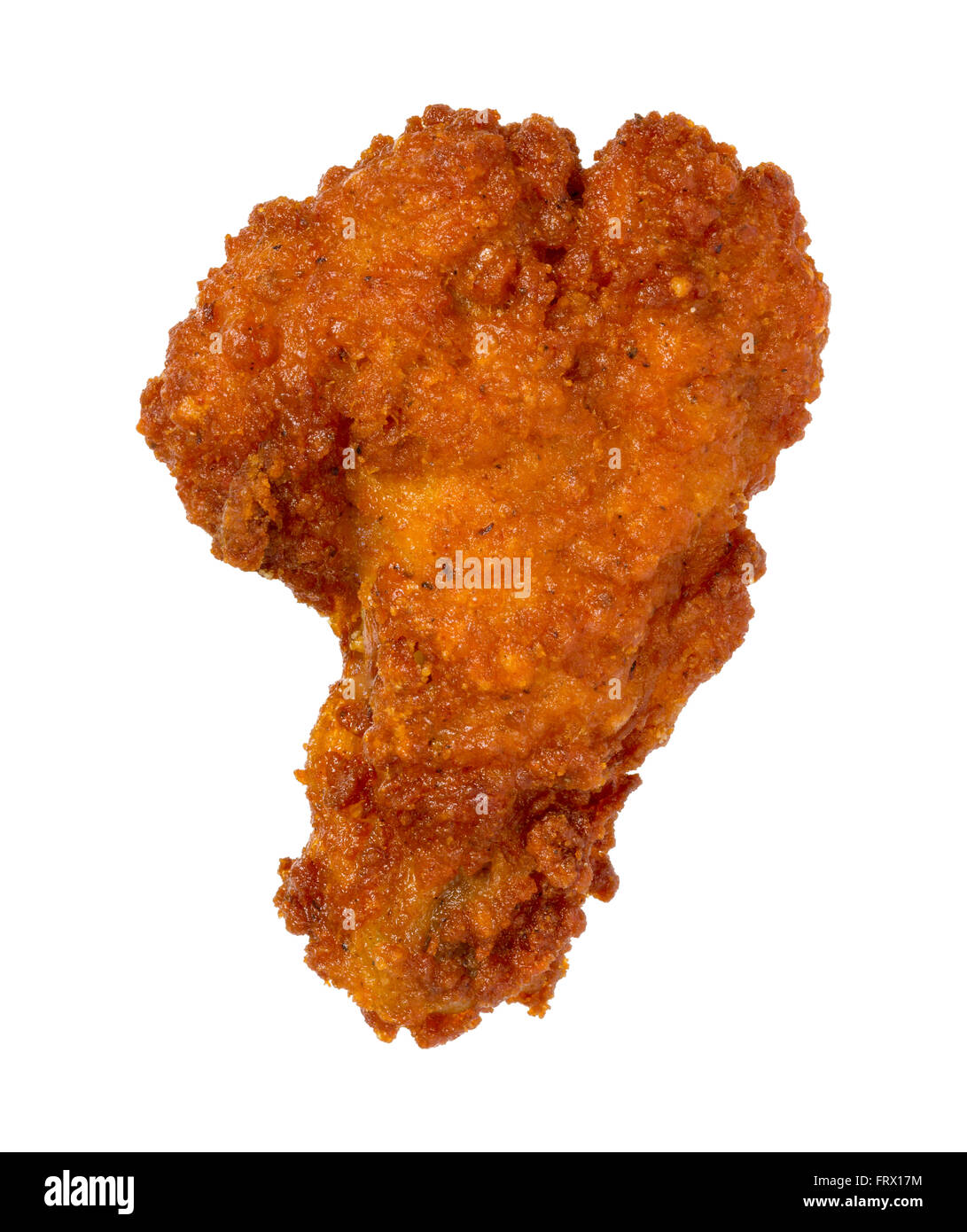 Buffalo Chicken Wing. This appetizer has become a popular bar food. The image is a cut out, isolated on a white background. Stock Photo