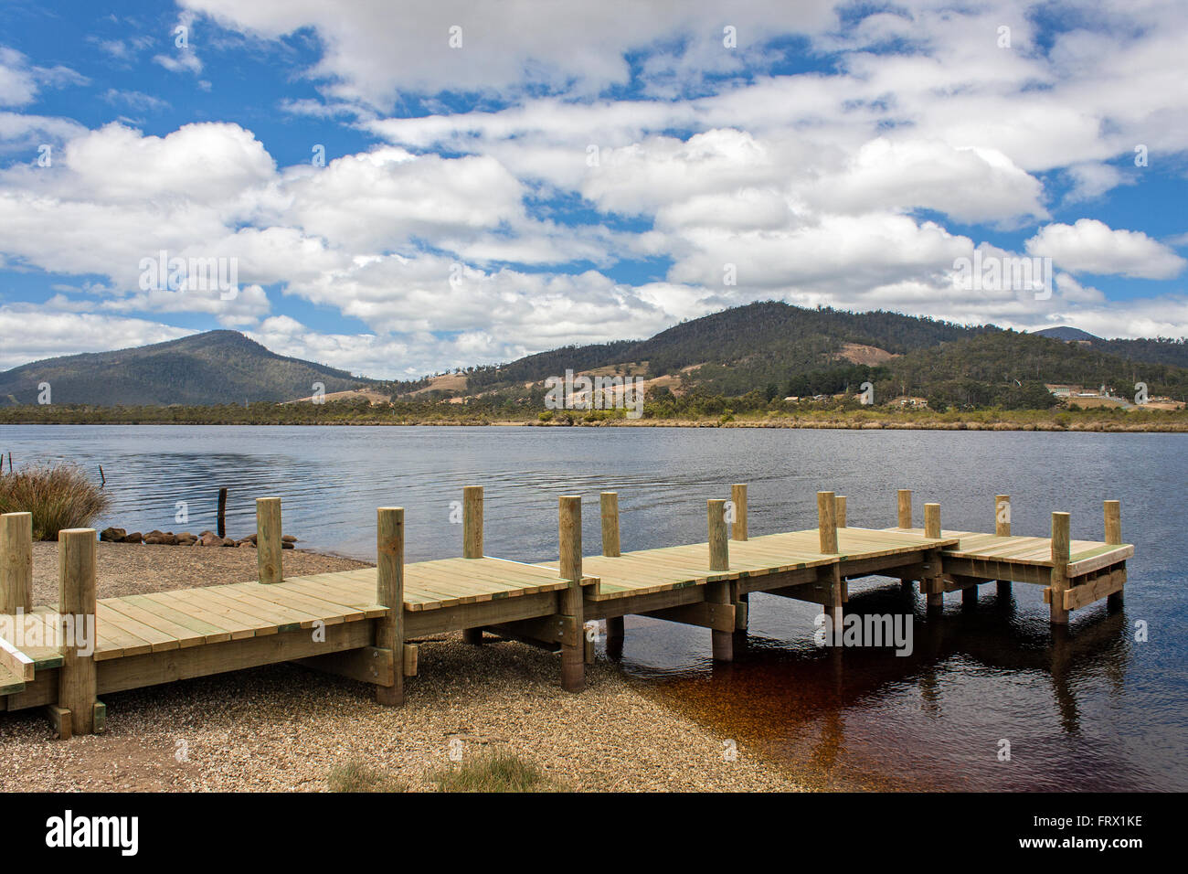 Jetty, Tamar river, tasmania, australia Stock Photo Alamy