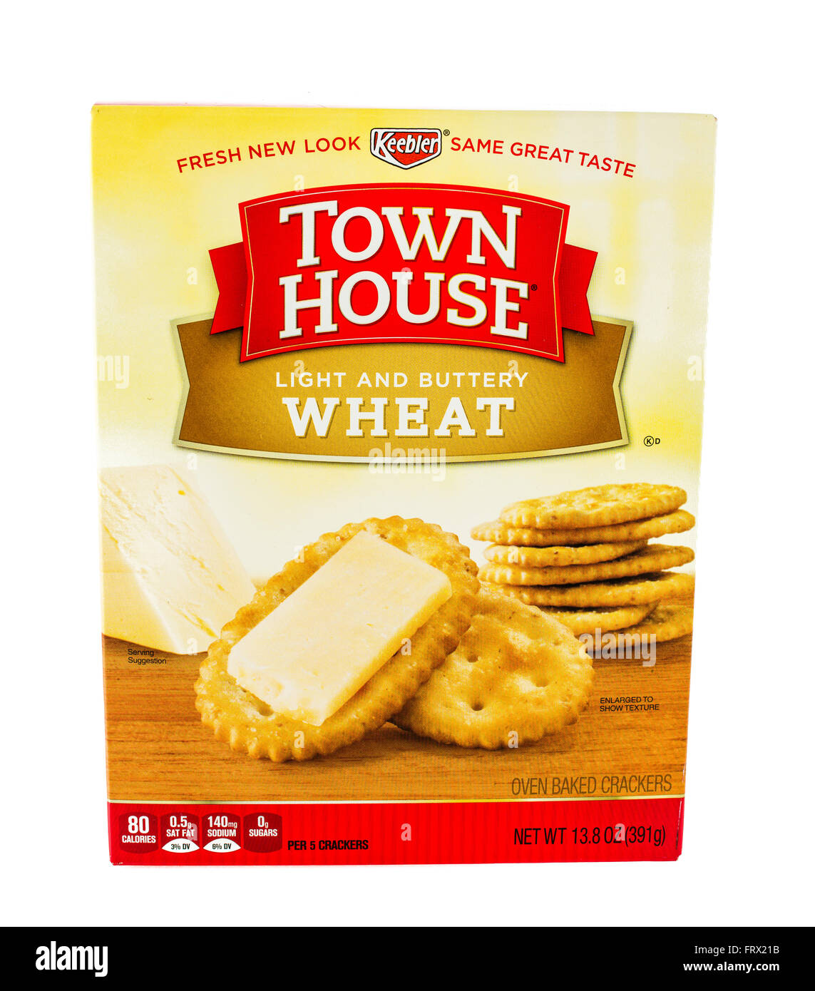 Winneconne, WI - 5 February 2015: Town House Light and Buttery Wheat crackers made by Keebler. Stock Photo