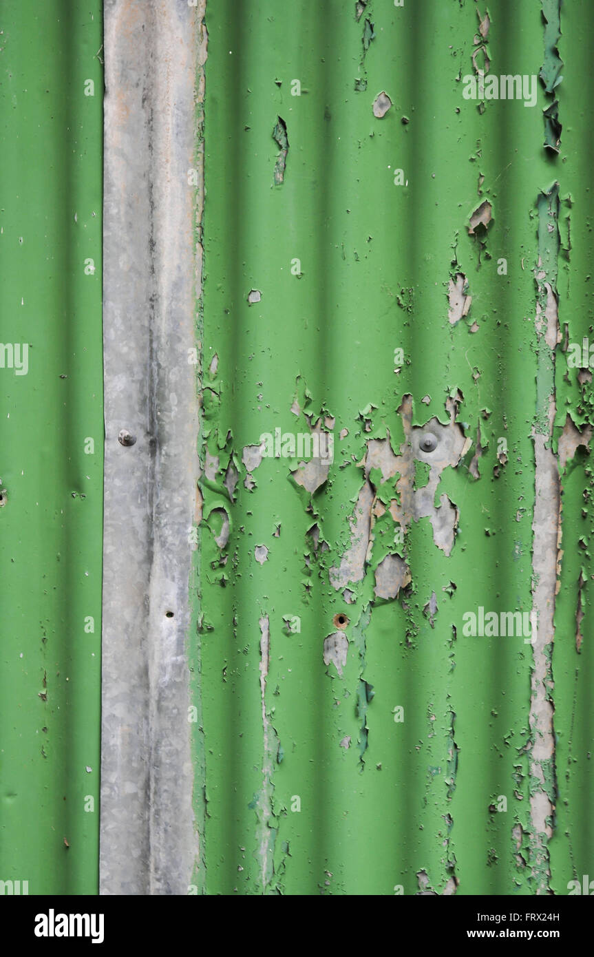 Texture Flaking Green Paint Stock Photo