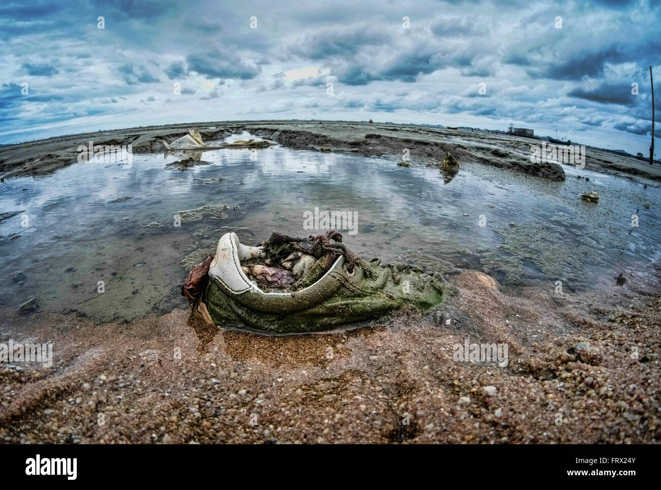 Distorted and wide seascapes Stock Photo