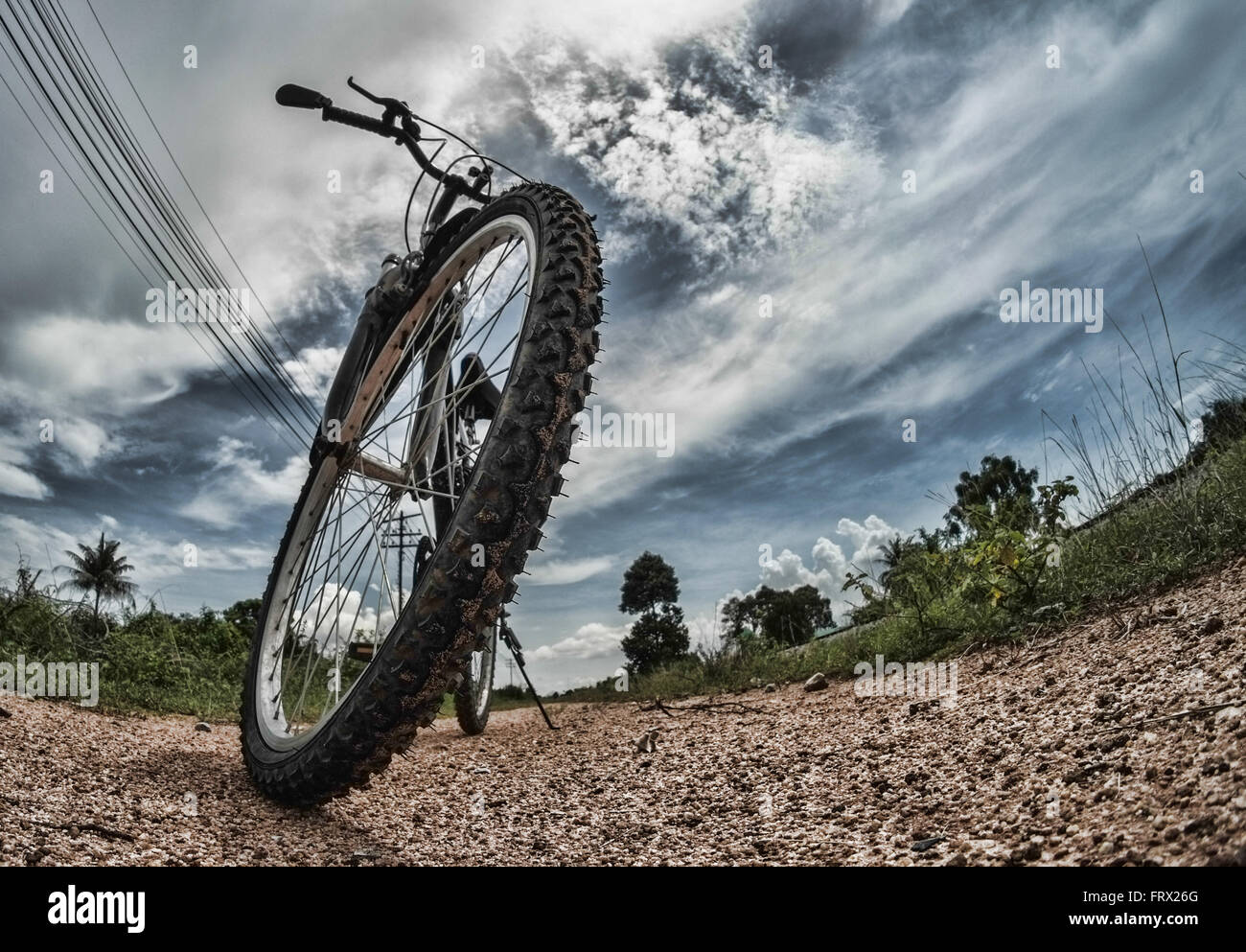 Bicycle sky Stock Photo