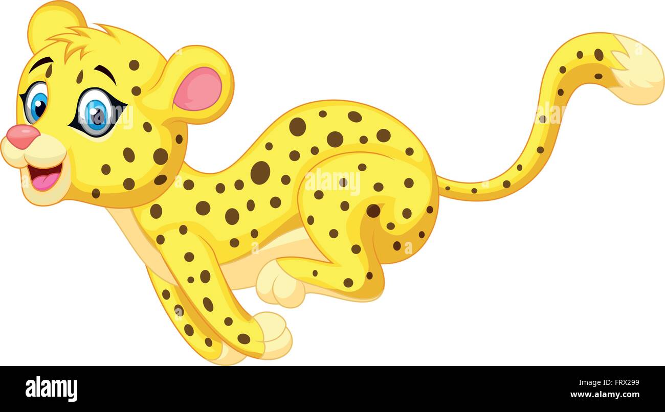 Cheetah cartoon running Stock Vector