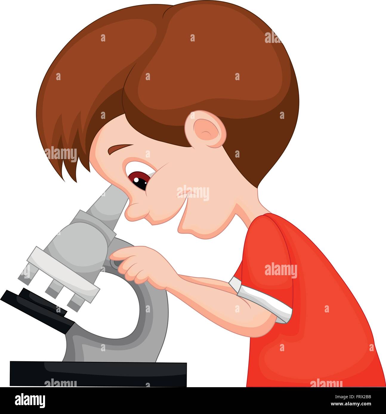 Boy using microscope Stock Vector Images Alamy