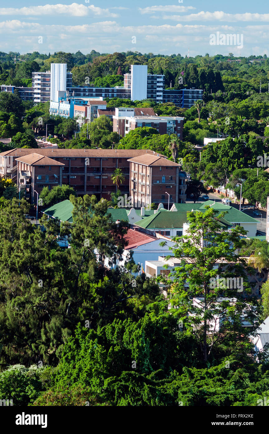 Aerial view of Avenues district, looking northeast, Harare, Zimbabwe Stock Photo