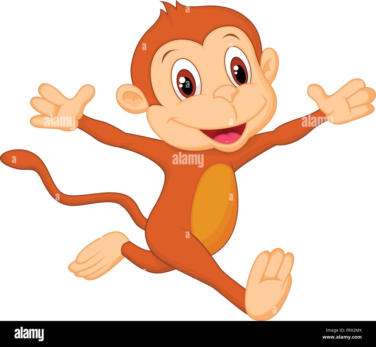 Happy monkey cartoon running Stock Vector Image & Art - Alamy