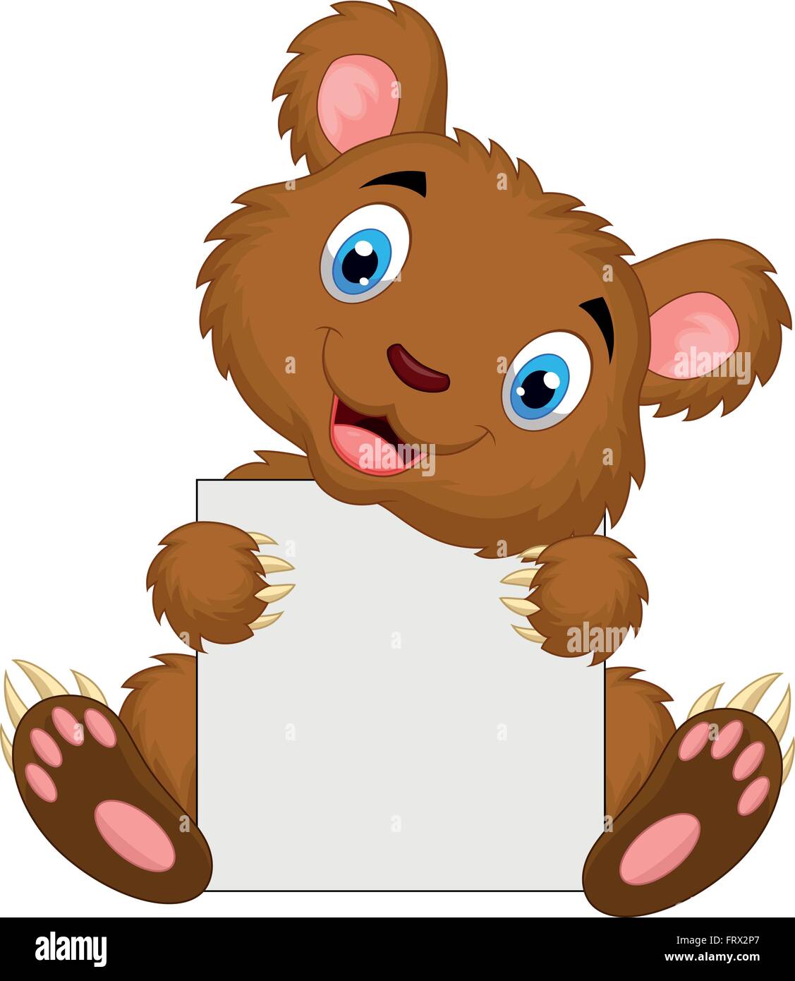 Cartoon bear holding blank sign hi-res stock photography and images - Alamy