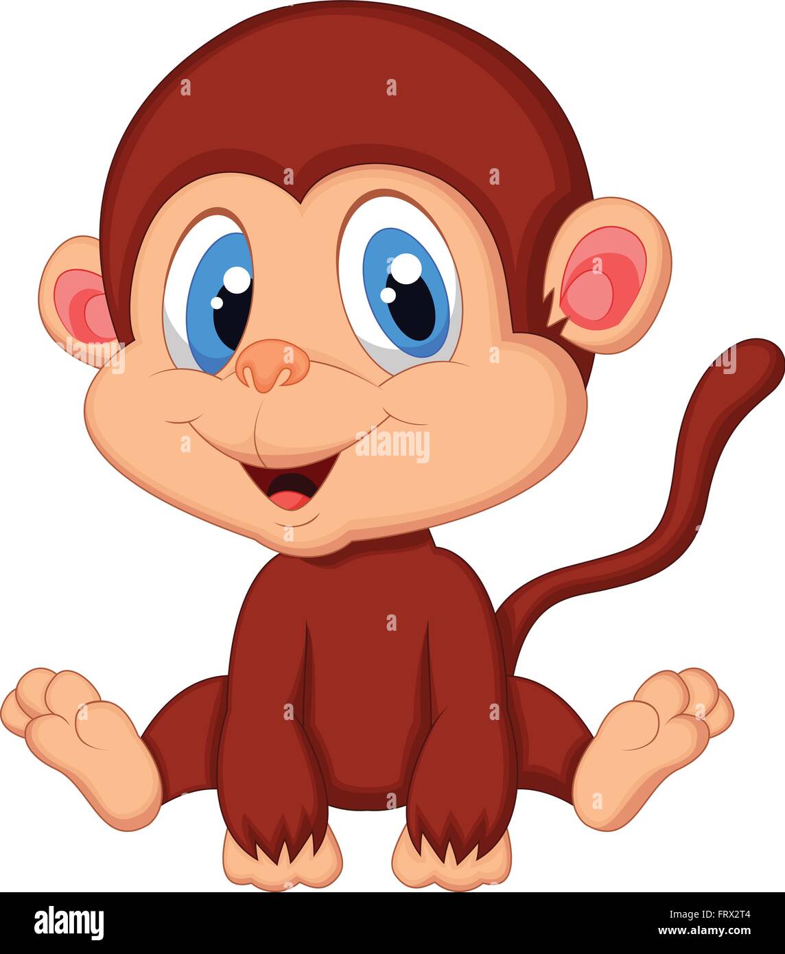 Cute Baby Monkey Cartoon Stock Vector Image Art Alamy