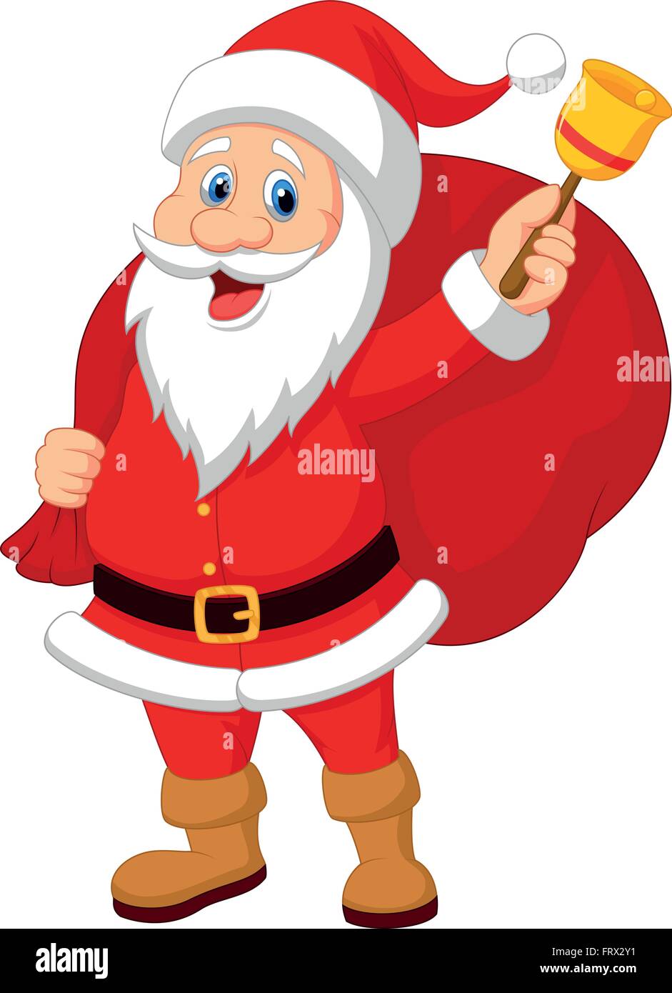 Santa Claus with bell carrying sack Stock Vector Image & Art - Alamy