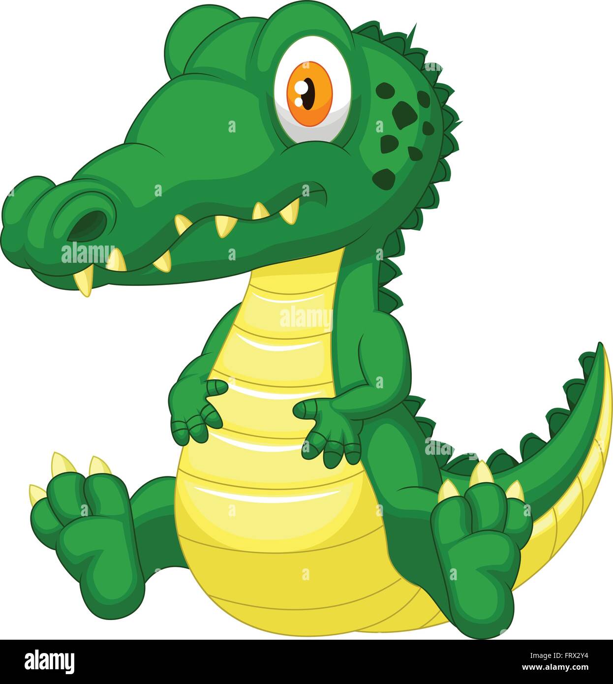 Cute crocodile cartoon Stock Vector