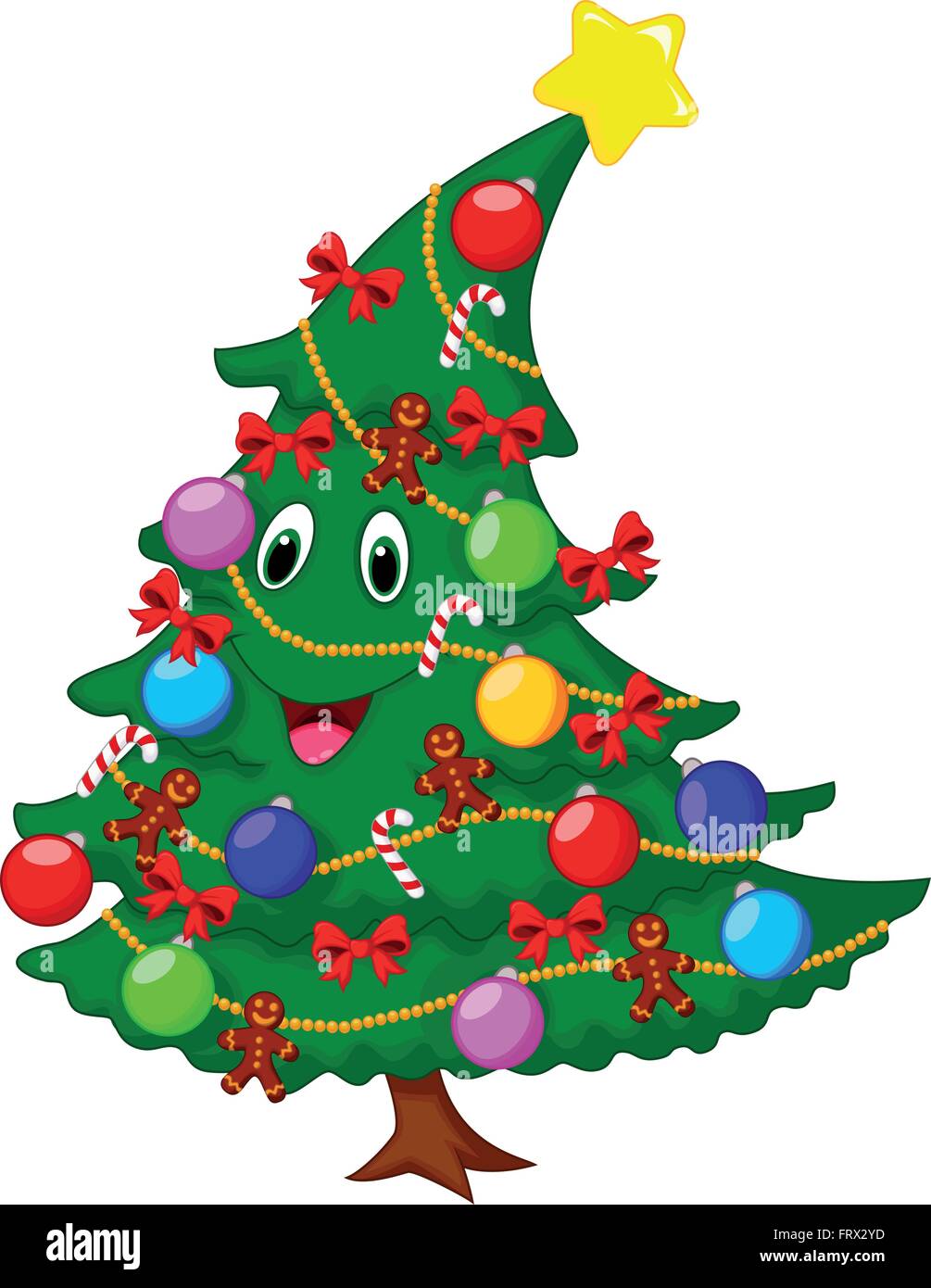Christmas tree cartoon character Stock Vector Image & Art Alamy