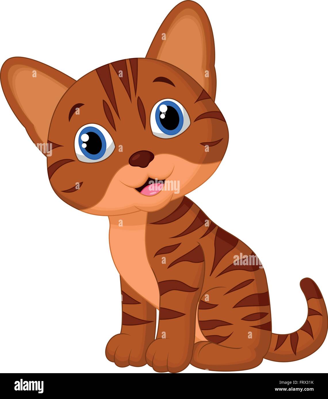 Cute baby cat cartoon Stock Vector