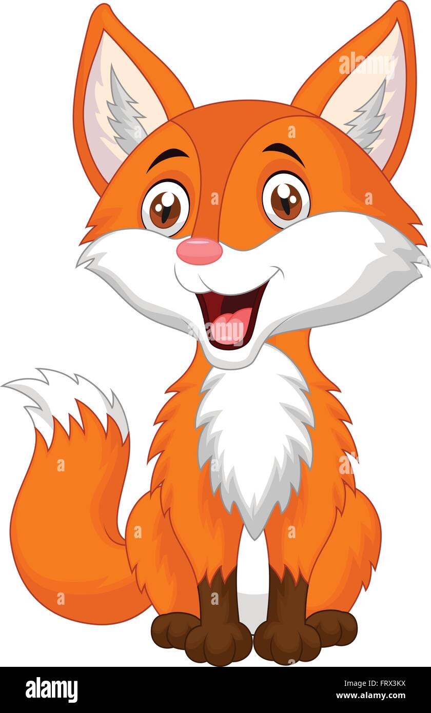 Cute fox cartoon Stock Vector
