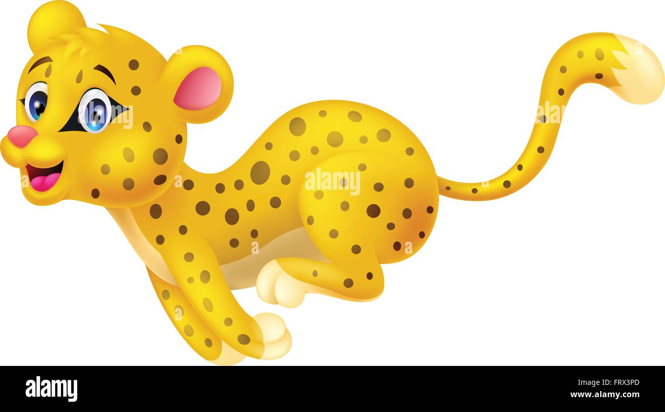 Cheetah cartoon running Stock Vector