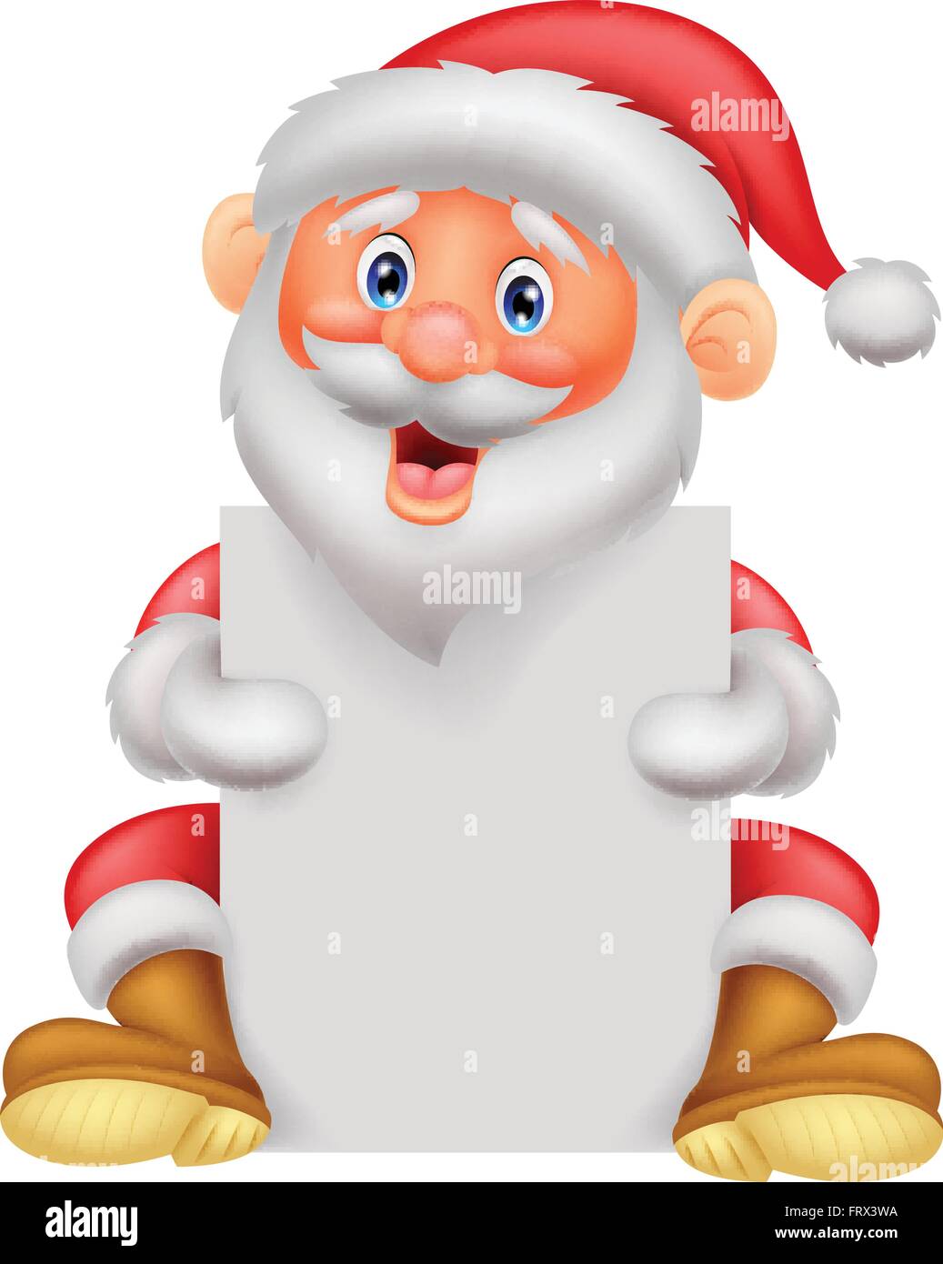 Cute santa holding blank paper Stock Vector Image & Art - Alamy