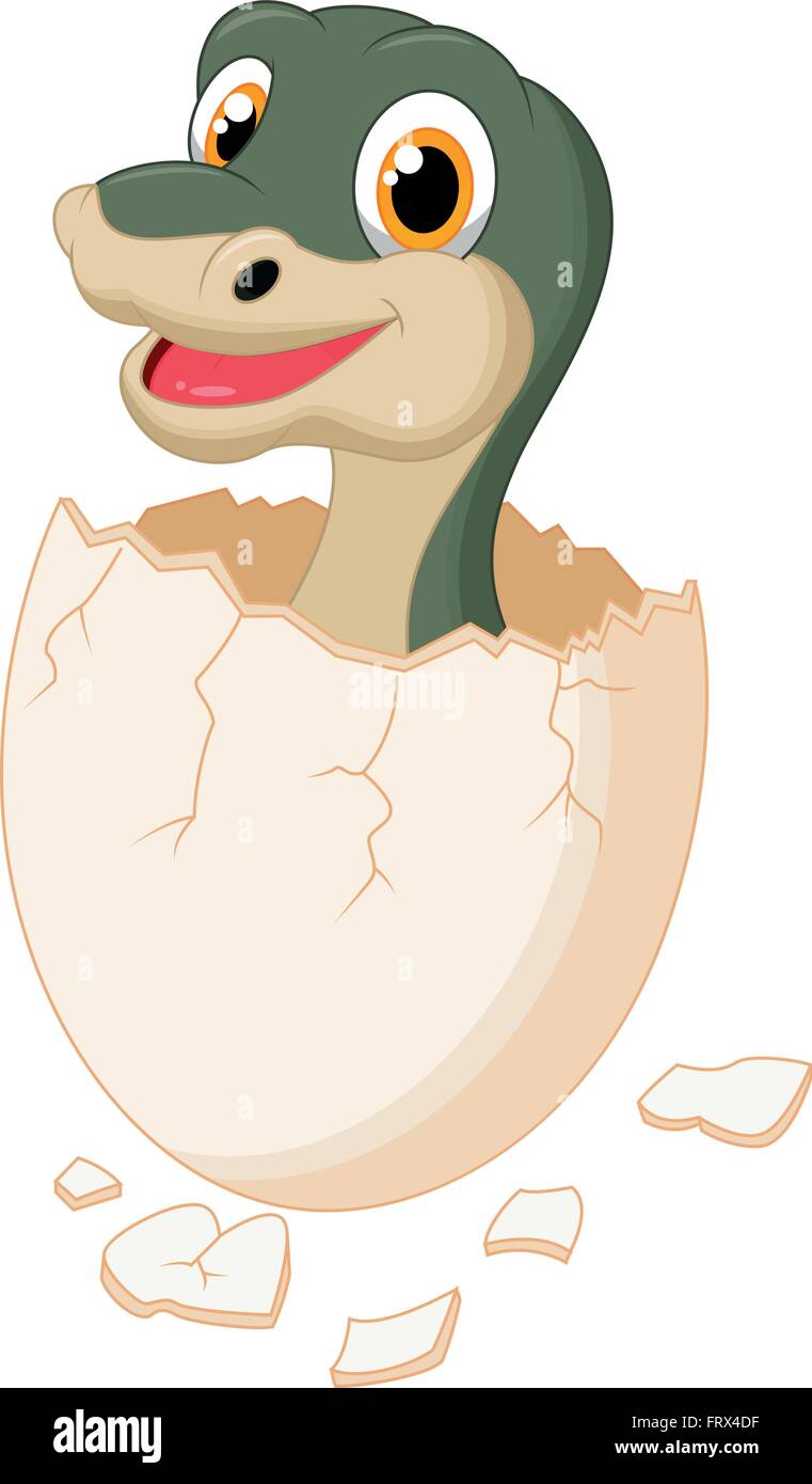 Cute dinosaur cartoon hatching Stock Vector Image & Art - Alamy