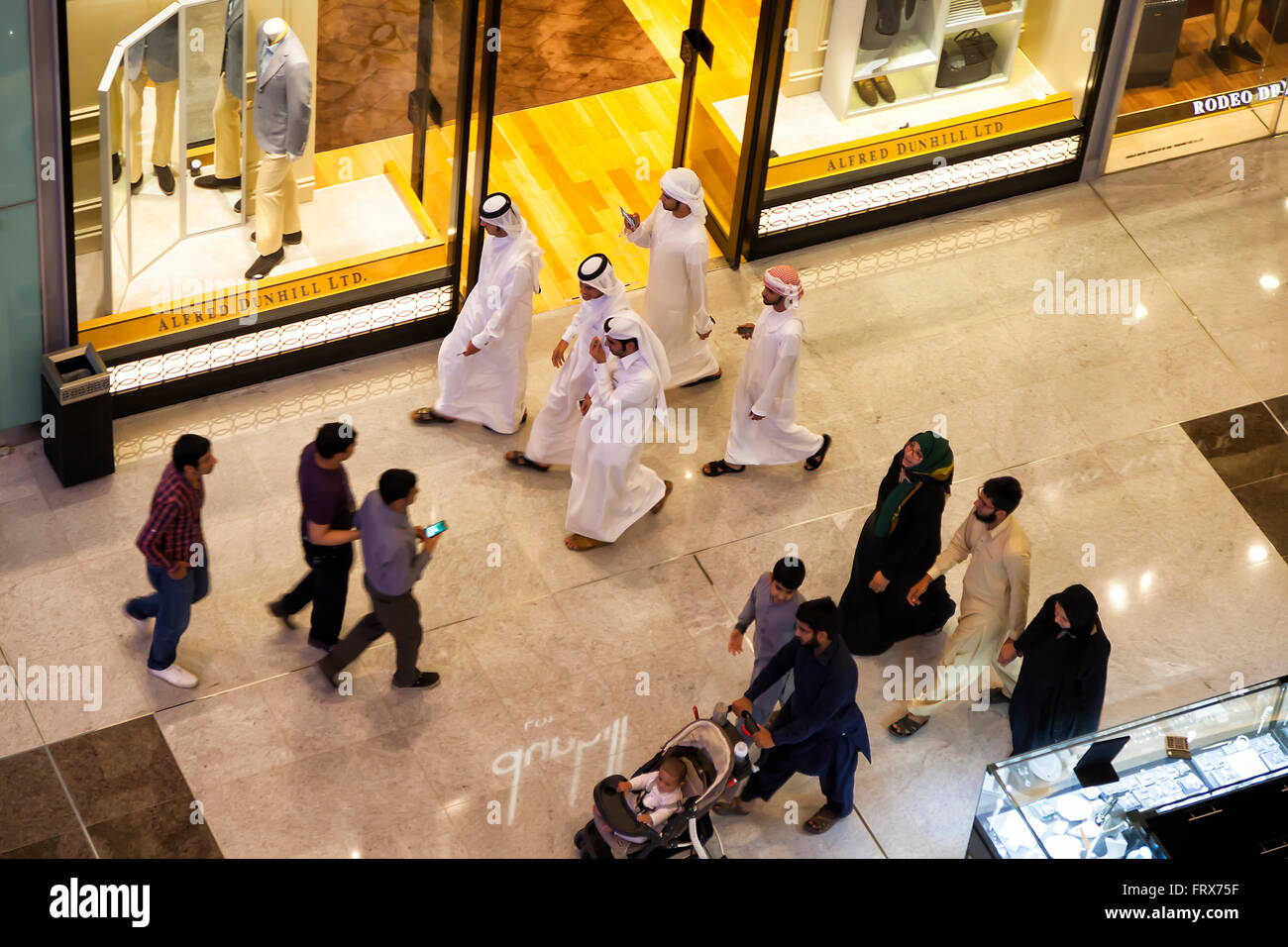 People Walking in Dubai Mall, United Arab Emirates Stock Photo