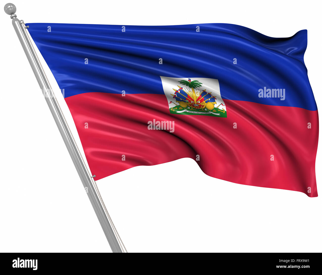 Haiti flag map, three dimensional render, isolated on white Stock Photo -  Alamy