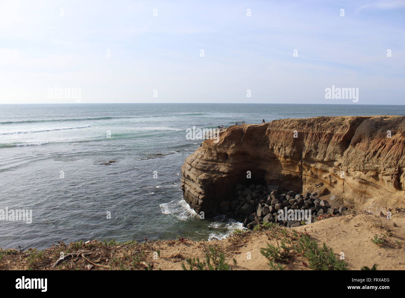 View of the Pacific over Sunset Cliffs Stock Photo