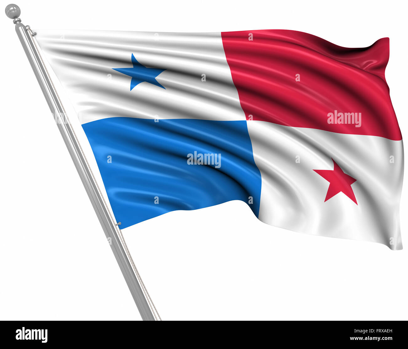 Flag of Panama , This is a computer generated and 3d rendered image. Stock Photo
