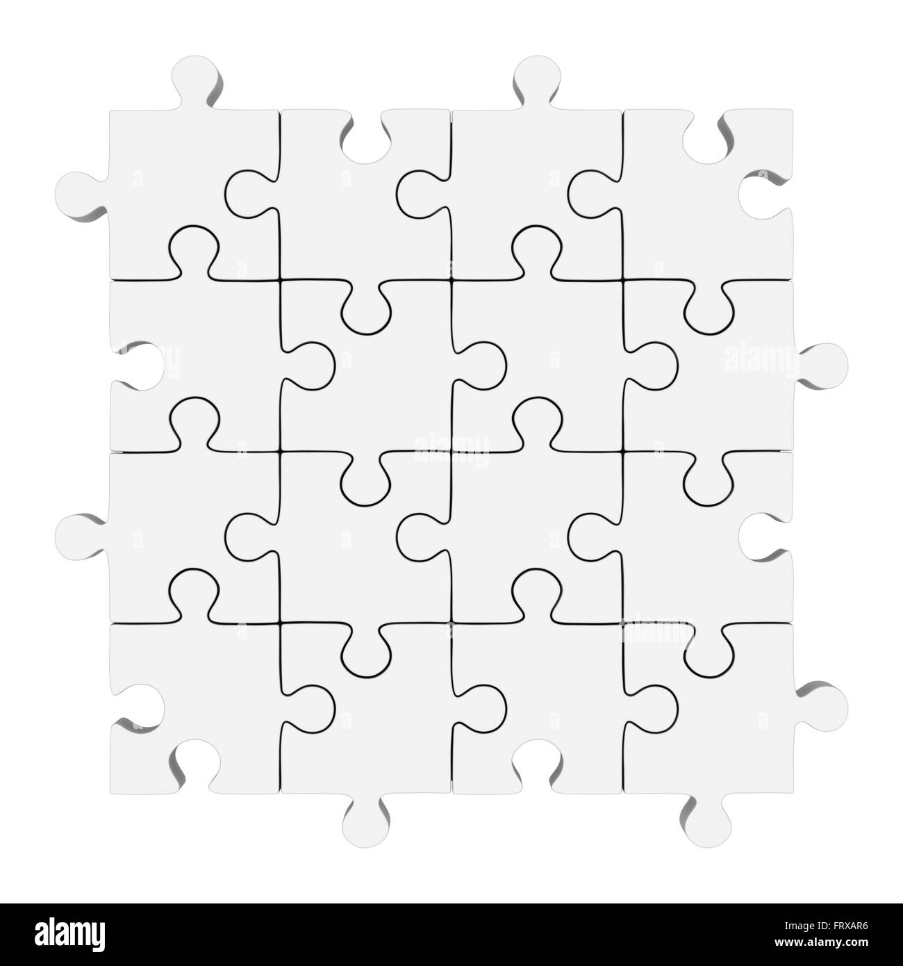 White Puzzle Piece , This is a computer generated and 3d rendered picture. Stock Photo