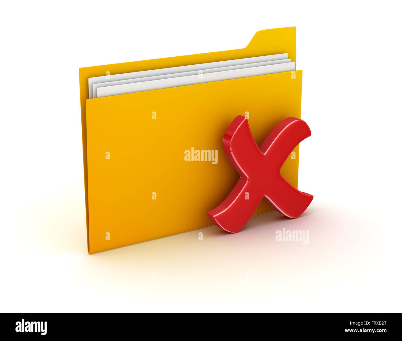 Folder and Delete Sign , This is a computer generated and 3d rendered picture. Stock Photo