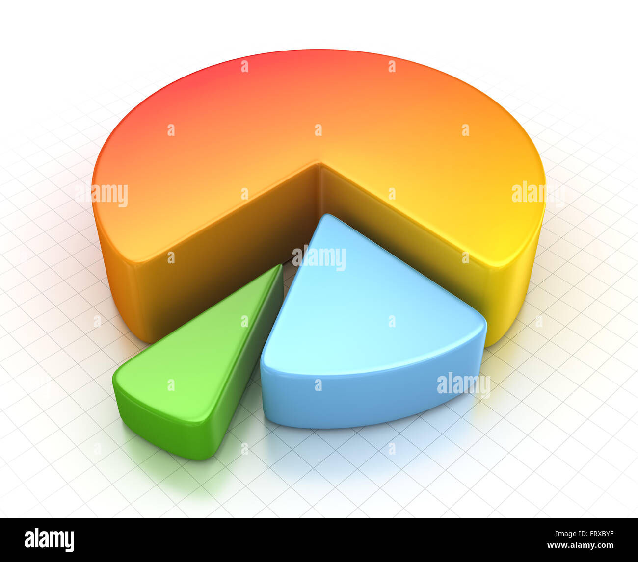 Pie Chart , This is a computer generated and 3d rendered picture. Stock Photo