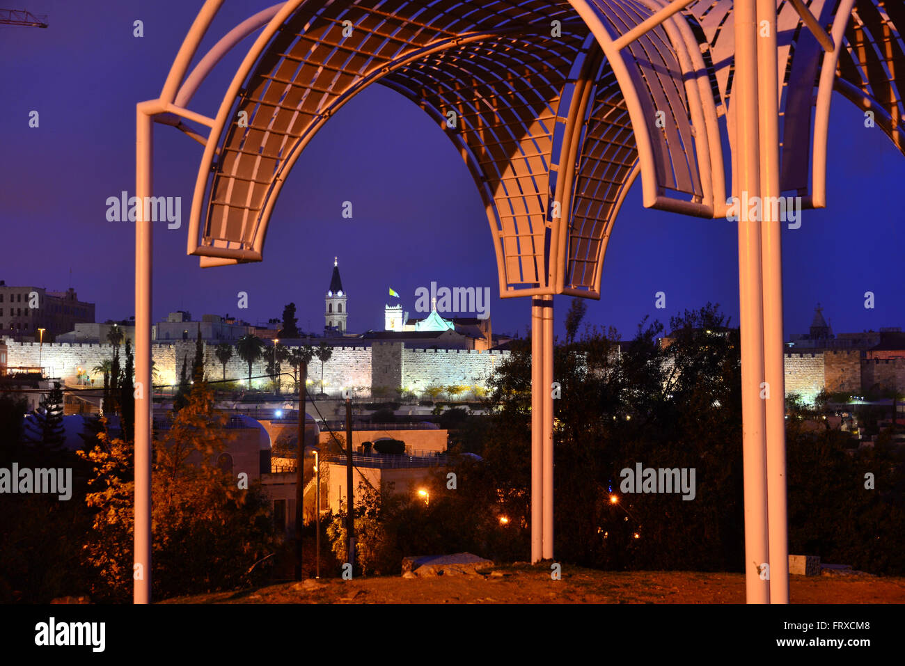 view to western town wall, Jerusalem, Israel Stock Photo