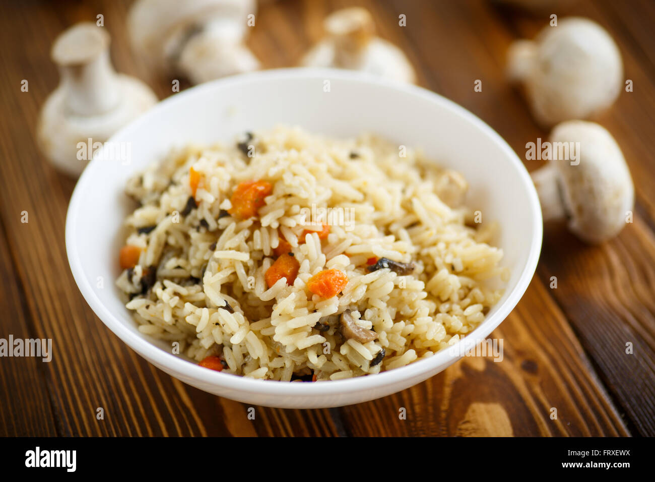 dietary pilaf with mushrooms Stock Photo Alamy