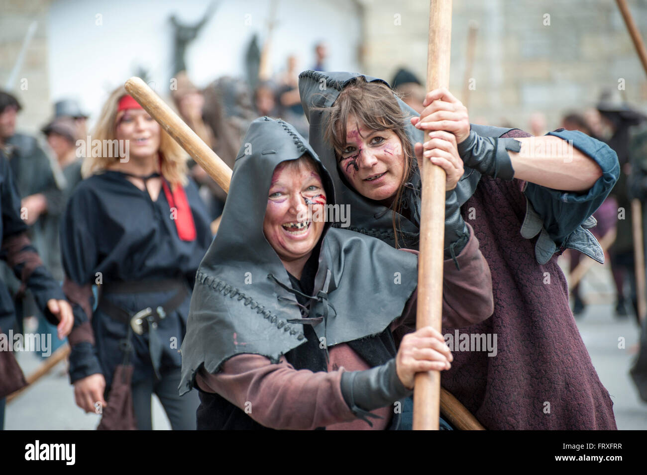 Historical parade, Further Drachenstich, dragon museum, Furth im Wald, Bavarian Forest, Bavaria, Germany Stock Photo