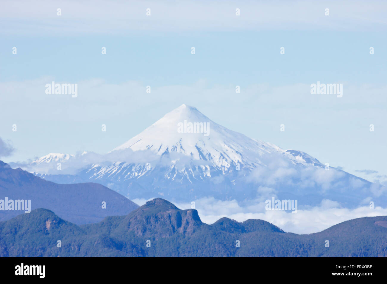 Osorno volcano, north face, from Puyehue, Chile Stock Photo