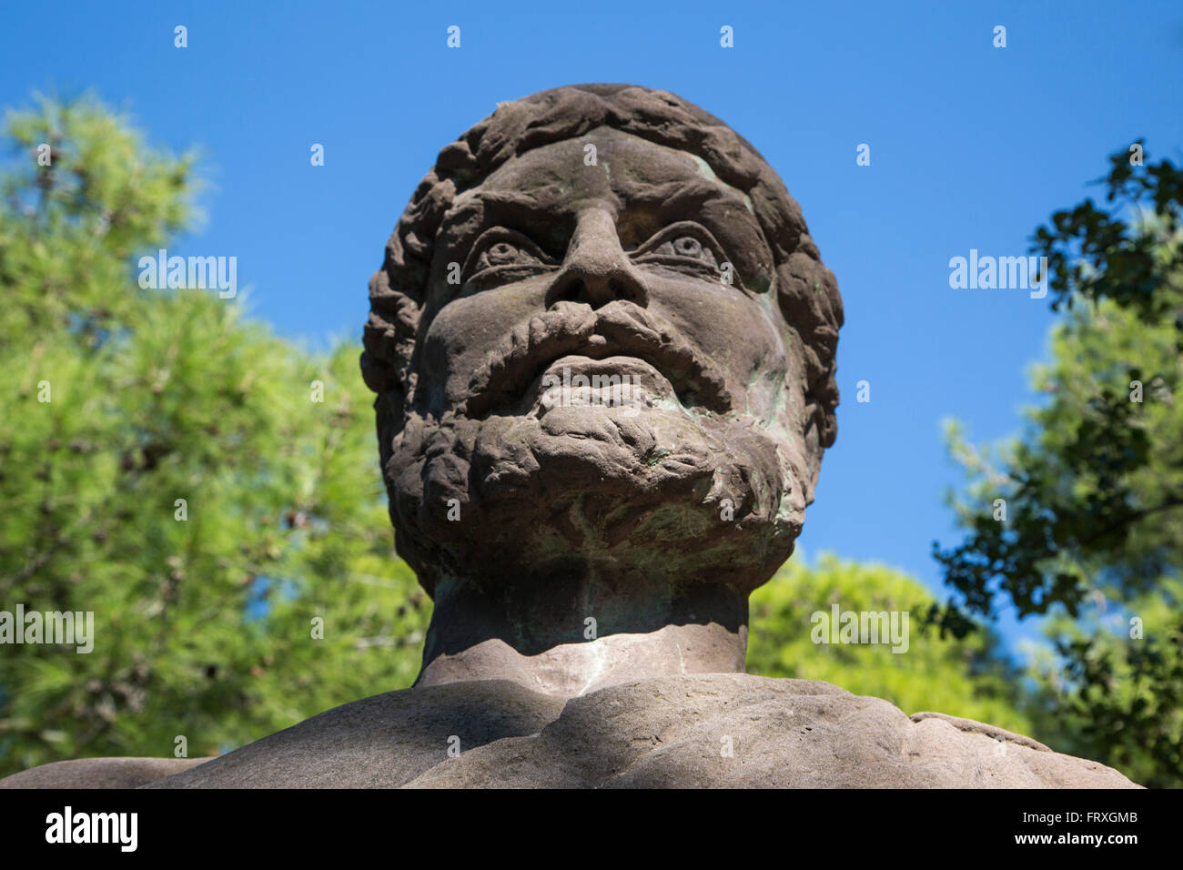 Statue of Homer, Stavros, Ithaca, Ionian Islands, Greece Stock Photo
