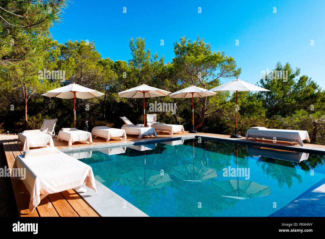 Pool, Es Ram Resort, Formentera, Balearic Islands, Spain Stock Photo