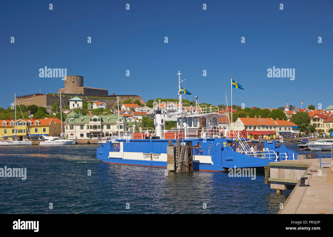 Ferry towards Marstrand, Istoen Island, Province of Bohuslaen, West coast, Sweden, Europe Stock Photo