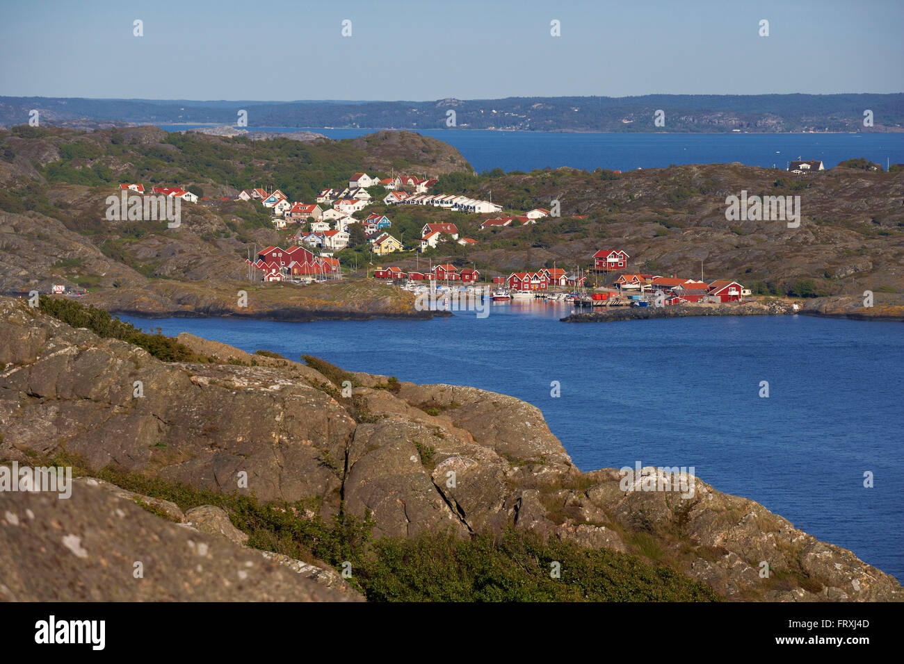 View from Ronnang, Tjoern Island to Stora Dyroen Island, Province of Bohuslaen, West coast, Sweden, Europe Stock Photo