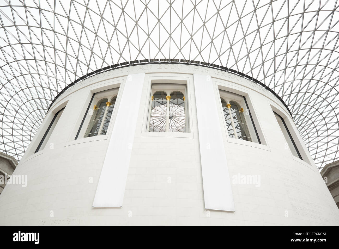 British Museum Great Court interior, glass ceiling in London Stock Photo