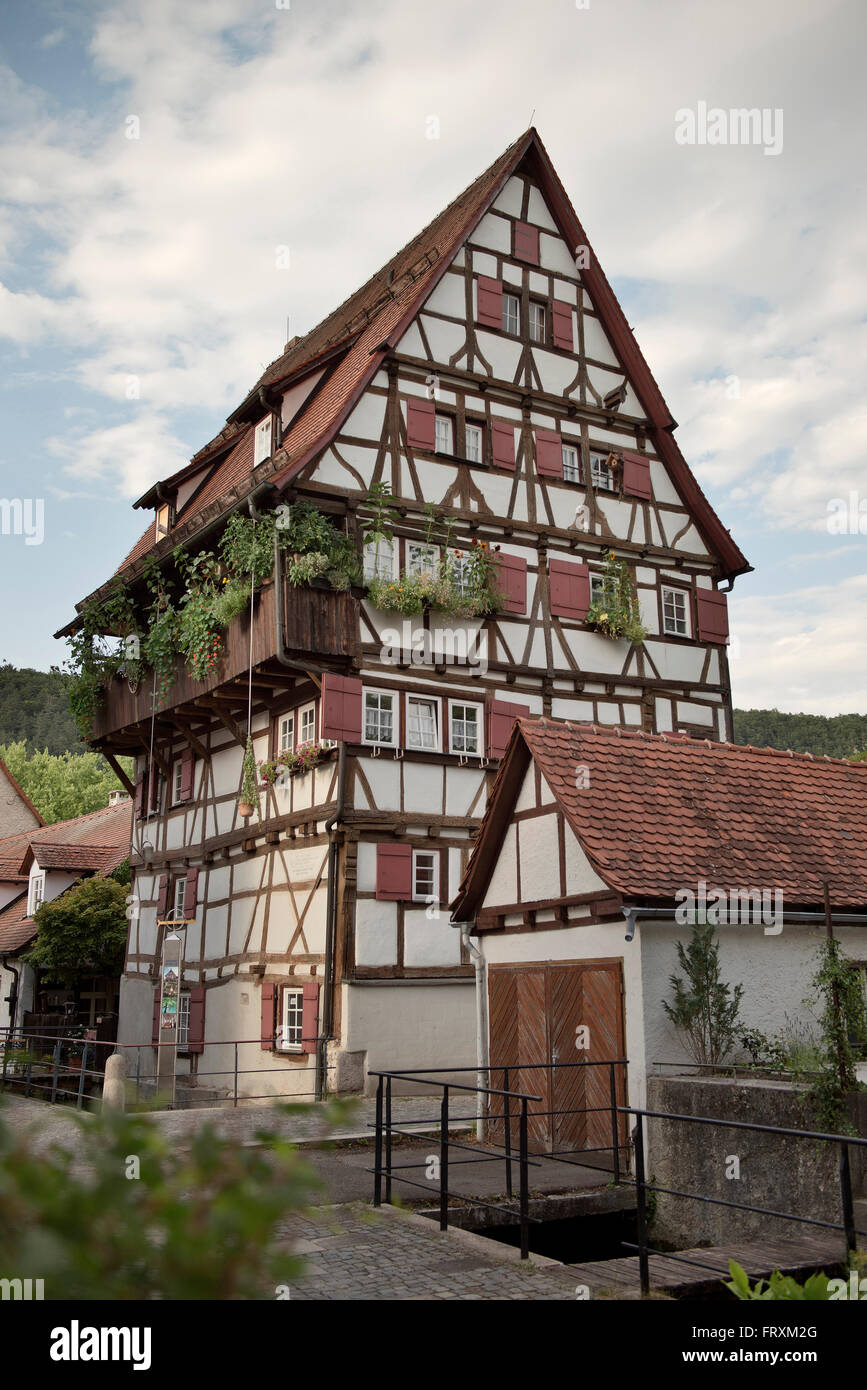 Half Timber House Blaubeuren Baden Wuerttemberg Germany Stock
