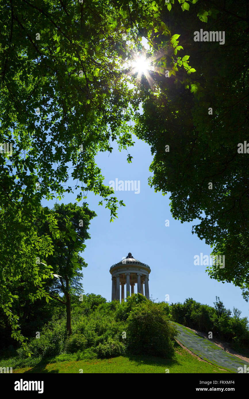Monopteros in English Garden, Englischer Garten, Munich, Upper Bavaria, Bavaria, Germany Stock Photo