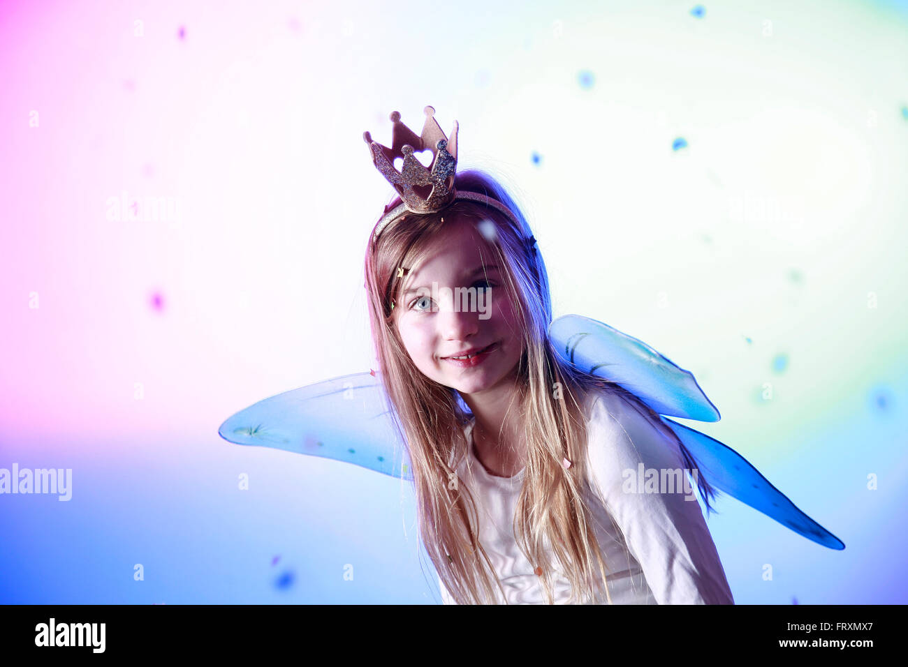 Portrait of smiling little girl dressed up as a princess Stock Photo ...